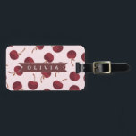Personalized Aesthetic Cherry Pattern Name Gift Bagagebricka<br><div class="desc">This collection of adorable cherry patterns is one of those small, everyday pleasures that just make people smile. This design is whimsical, cozy, and effortlessly fashionable with its soft pink backdrop, strewn cherries, and personalized name accents. It's the kind of pattern that makes a desk, a purse, or a comfortable...</div>