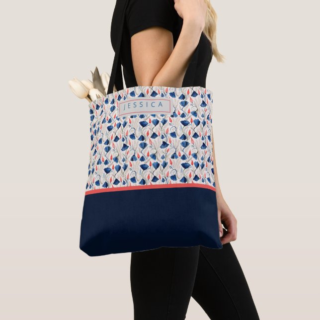 Personalized Aesthetic Patriotic Wildflowers Tygkasse (Närbild)