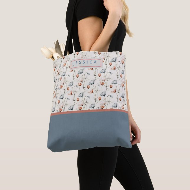 Personalized Aesthetic Patriotic Wildflowers Tygkasse (Närbild)