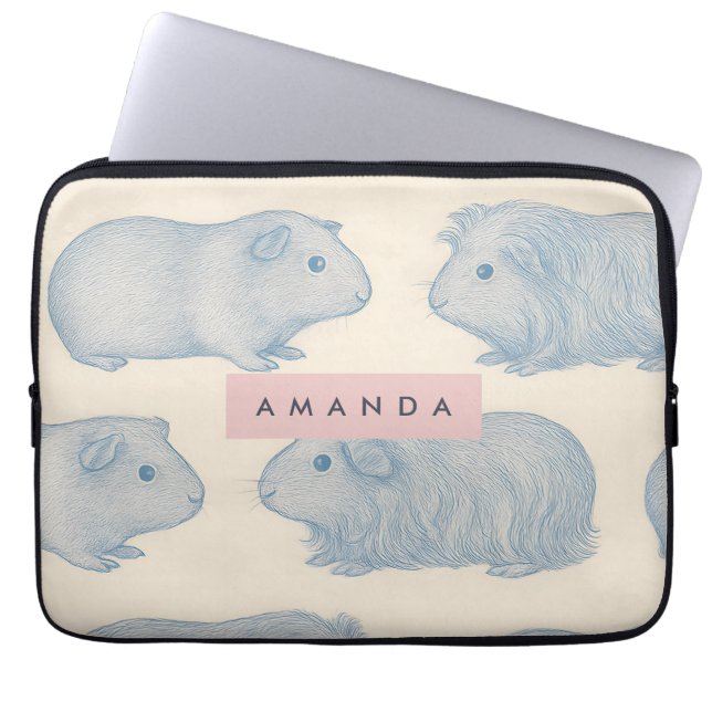 Personalized Aesthetically Guinea Pigs Pattern Laptop Fodral (Framsidan)
