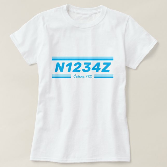 Personalized Aircraft Number  T-Shirt (Design framsida)