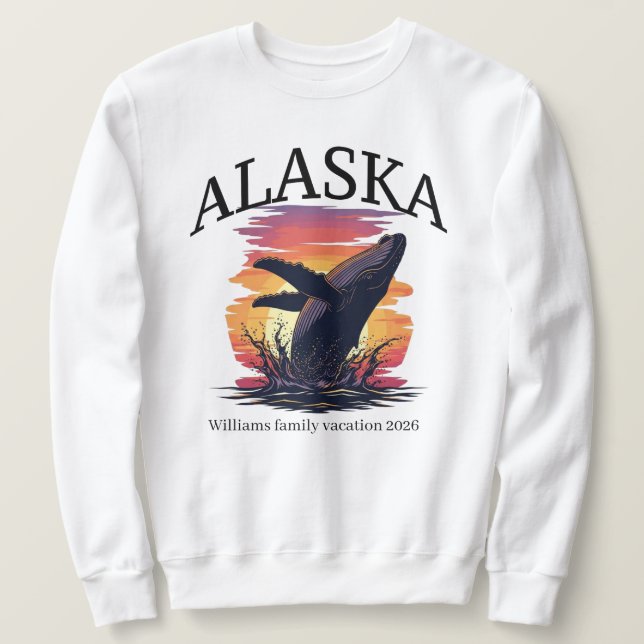 Personalized Alaska family vacation  Lång Ärmad Tröja (Design framsida)