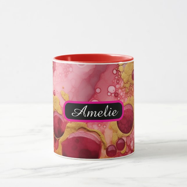 Personalized Alcohol Ink Style Mug with Name, gift Mugg (Center)