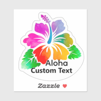 Personalized Aloha Hibiscus TropicalFlower Sticker Klistermärken