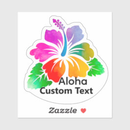 Personalized Aloha Hibiscus TropicalFlower Sticker Klistermärken
