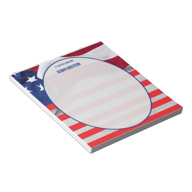Personalized American Flag Patriotic USA  Anteckningsblock (Vinklad)