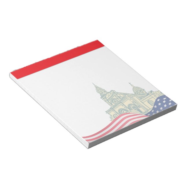 Personalized American Flag Patriotic USA  Anteckningsblock (Vinklad)