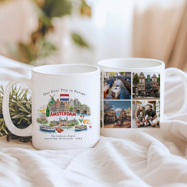 Personalized Amsterdam Travel Photo Mug Kaffemugg (Skapare uppladdad)