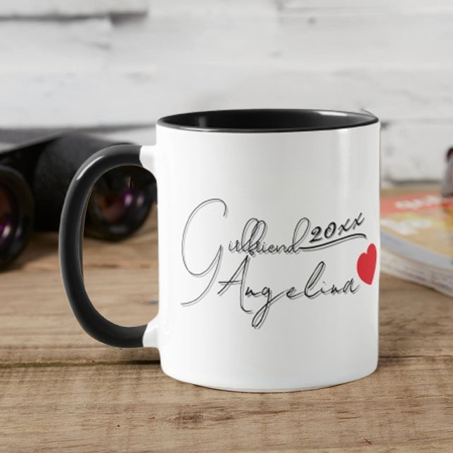 Personalized Angelina Name Girlfriend Red Hearts  Mugg (Skapare uppladdad)