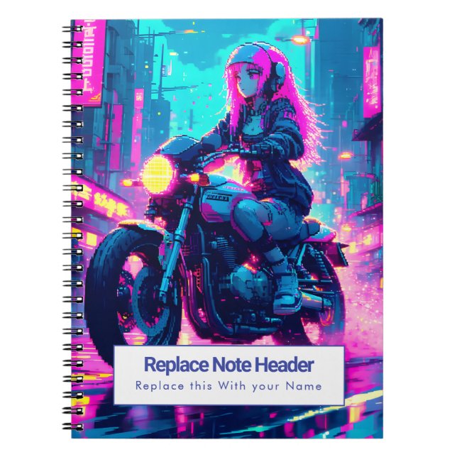 Personalized Anime Themed Notebook Anteckningsbok (Framsidan)