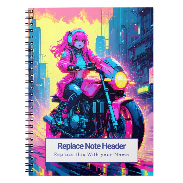 Personalized Anime Themed Notebook Anteckningsbok (Framsidan)