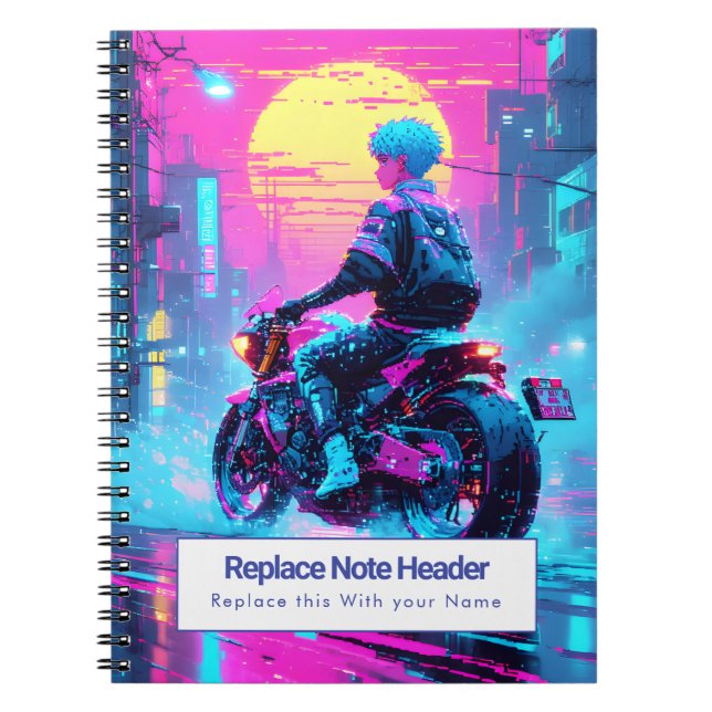Personalized Anime Themed Notebook Anteckningsbok (Framsidan)