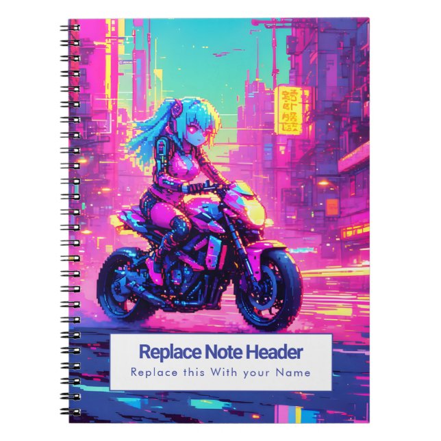 Personalized Anime Themed Notebook Anteckningsbok (Framsidan)