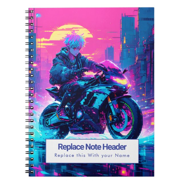 Personalized Anime Themed Notebook Anteckningsbok (Framsidan)
