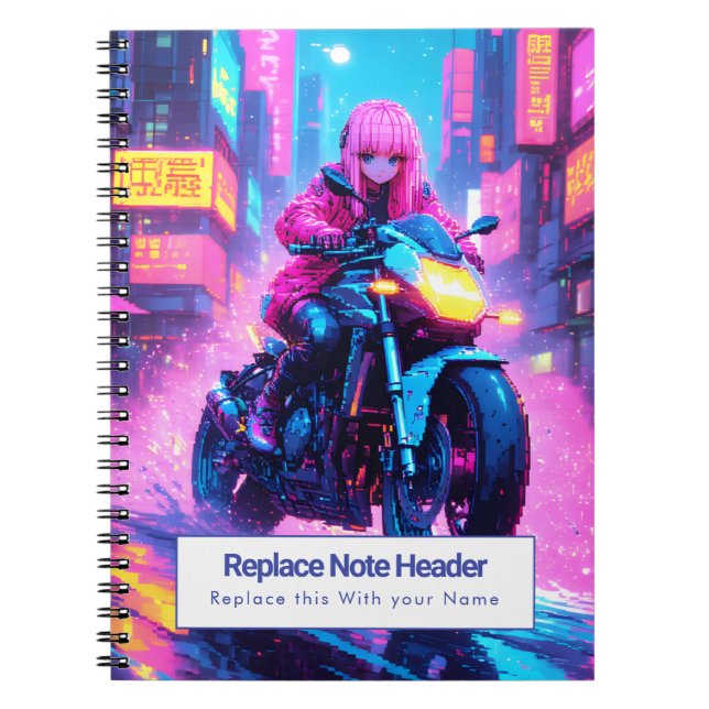 Personalized Anime Themed Notebook Anteckningsbok (Framsidan)