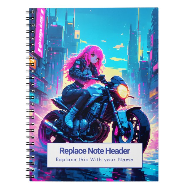 Personalized Anime Themed Notebook Anteckningsbok (Framsidan)