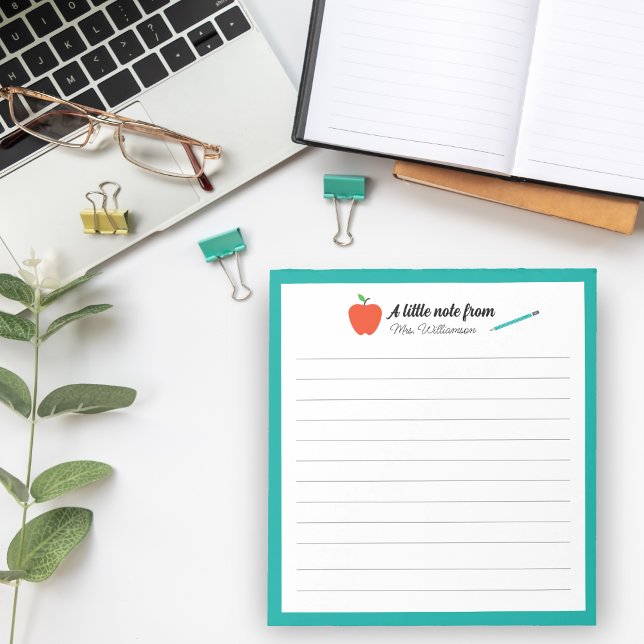 Personalized Apple Pencil Teacher Appreciation Anteckningsblock (Skapare uppladdad)