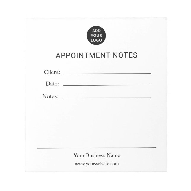 Personalized Appointment Notes Notepad Anteckningsblock (Framsida)