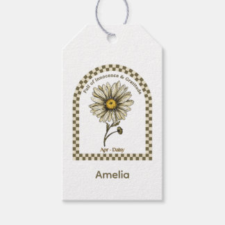 Personalized April Birth Month Flower Presentetikett