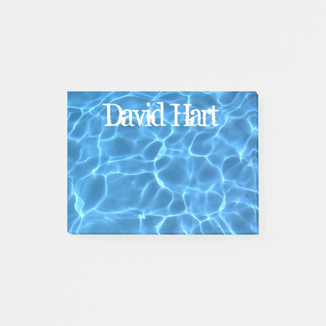 Personalized Aqua Blue Swimming Pool Post-it Block (Framsida)