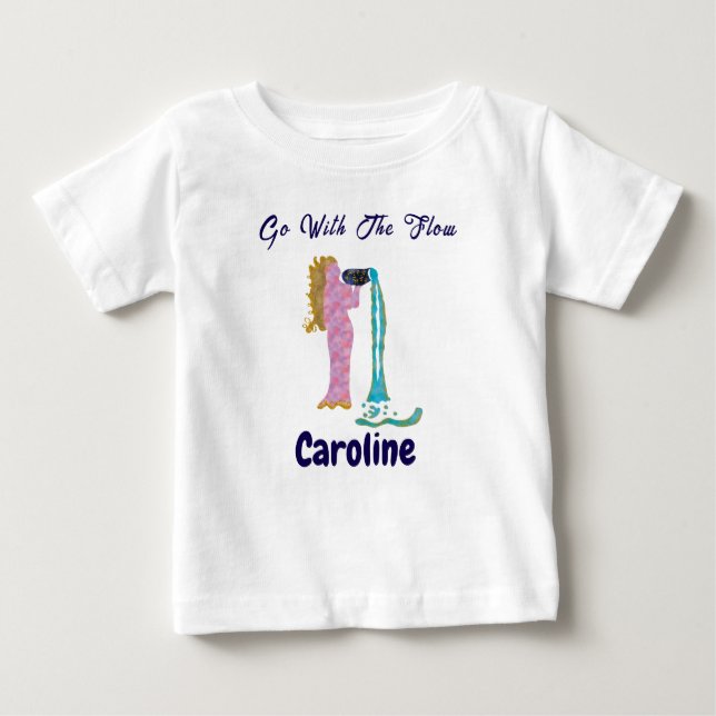 Personalized Aquarius Zodiac Impressionist Toddler T Shirt (Framsida)