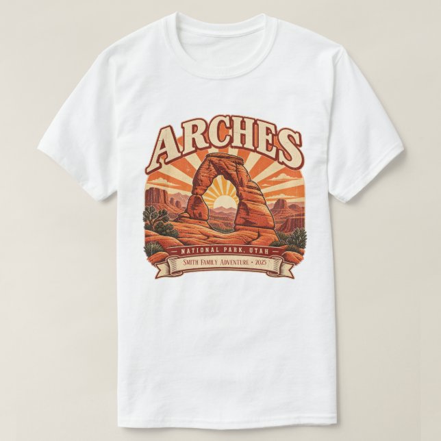 Personalized Arches National Park Utah T Shirt (Design framsida)