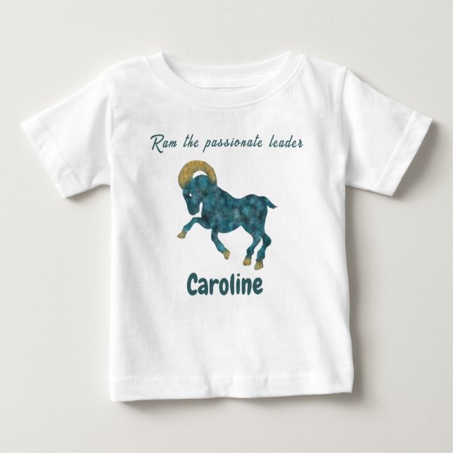 Personalized Aries Zodiac Impressionist Toddler  T Shirt (Framsida)