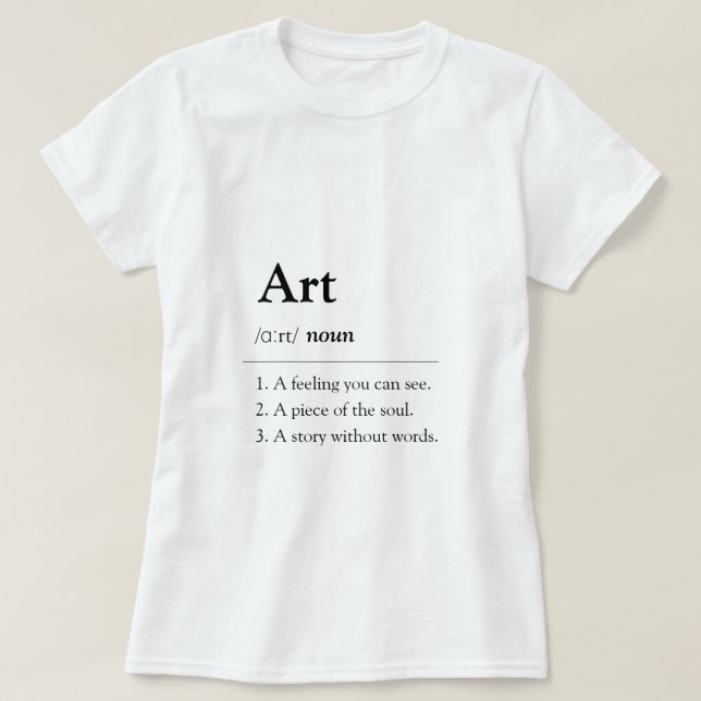 Personalized Art Dictionary Style T-Shirt (Design framsida)