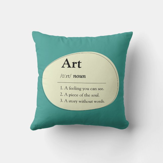 Personalized Art Dictionary Style Throw Pillow Kudde (Baksida)