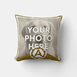 Personalized Artisan Monogram A | Wood Frame Kudde