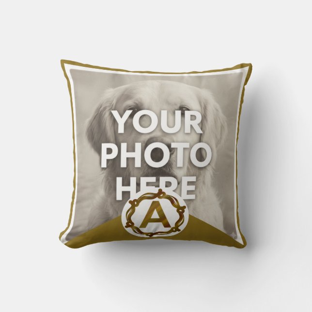 Personalized Artisan Monogram A | Wood Frame Kudde (Framsida)