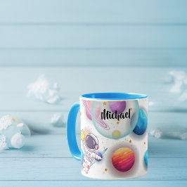 Personalized Astronaut & Planets Kids Mug Mugg