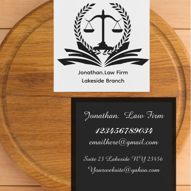 Personalized attorney engrave law firm fyrkantigt visitkort (Skapare uppladdad)