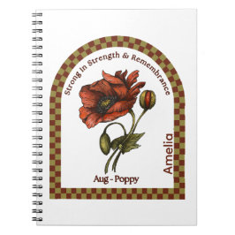 Personalized August Birth Month Flower Notebook Anteckningsbok