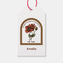 Personalized August Birth Month Flower Presentetikett