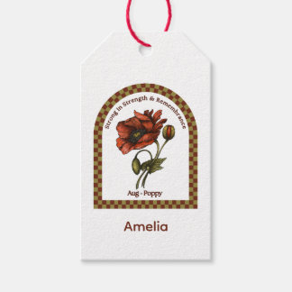 Personalized August Birth Month Flower Presentetikett