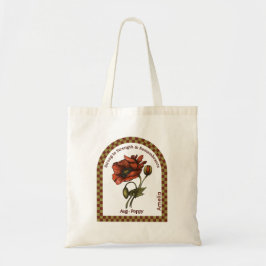 Personalized August Birth Month Flower Tote Bag Tygkasse
