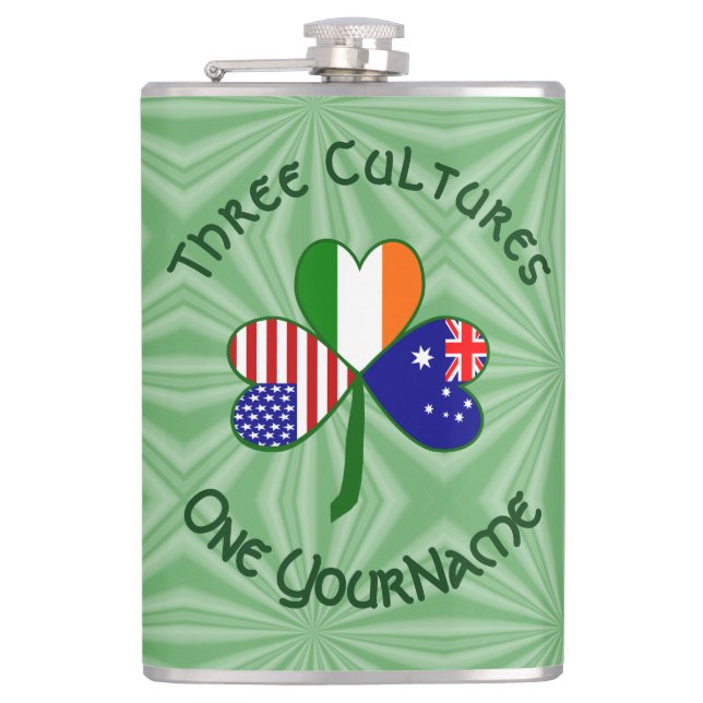 Personalized Australia Ireland USA Shamrock Large Fickplunta (Framsidan)