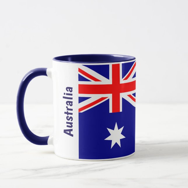 Personalized Australian Flag True Blue Heritage Pr Mugg (Vänster)