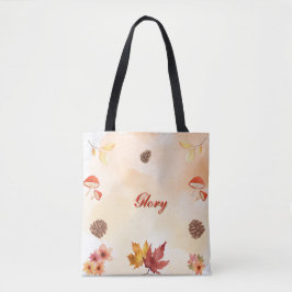 Personalized Autumn Fall Leaves Forest Designed Tygkasse