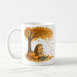 Personalized Autumn Hedgehog Under Tree Coffee Mug Kaffemugg