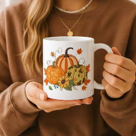 Personalized Autumn Pumpkin Patch Custom Name Mug Resemugg