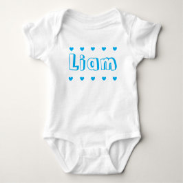 Personalized Azure Blue Heart Boy Name T Shirt