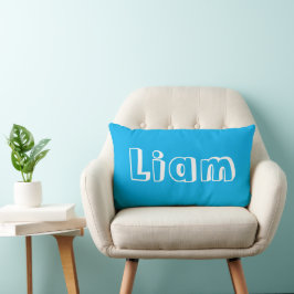 Personalized Azure Blue Name Nursery Lumbarkudde