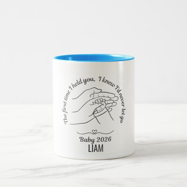 Personalized Baby 2026 Blue Name Coffee Mug  Två-Tonad Mugg (Center)