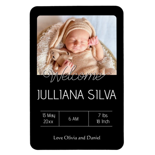 personalized baby Birth announcements  Magnet (Vertikal)