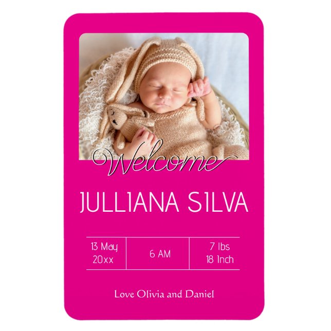 personalized baby Birth announcements  Magnet (Vertikal)