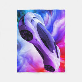 Personalized Baby Blanket With a Fancy Car on It Fleecefilt