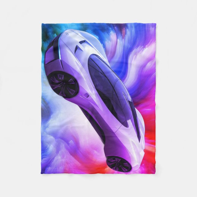 Personalized Baby Blanket With a Fancy Car on It Fleecefilt (Framsidan)