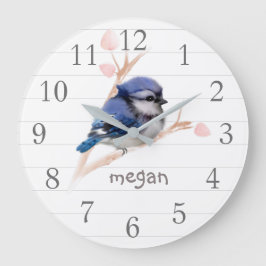Personalized Baby Blue Jay Nursery Wall Clock Stor Klocka